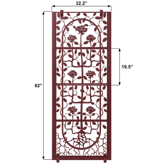 H Potter Dorset Garden Wall Trellis Set of 2 Trellises - Mahogany Finish - For Climbing Plants