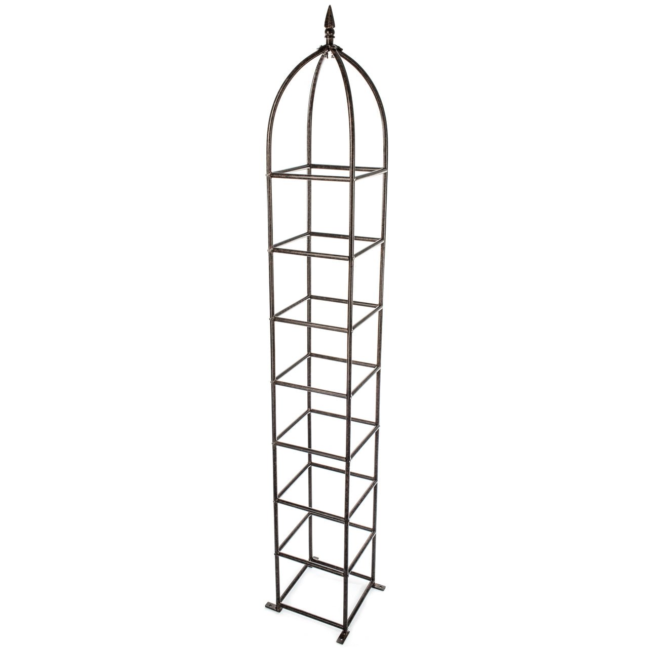 chic farming obelisk trellis charcoal brown metal rose obelisk trellis with pointed top