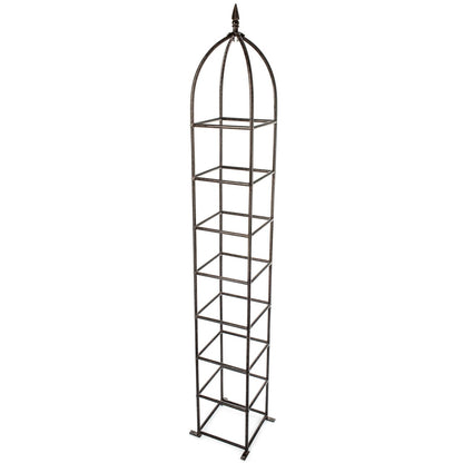 chic farming obelisk trellis charcoal brown metal rose obelisk trellis with pointed top