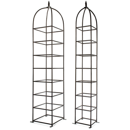 H Potter pair of chic farming obelisk trellises shown together