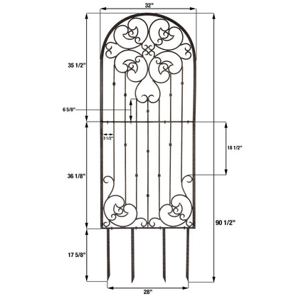 H Potter Garden Trellis Heavy Scroll Metal Decoration dimensional