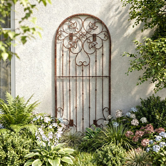 H Potter legacy wall trellis on a house in a garden setting