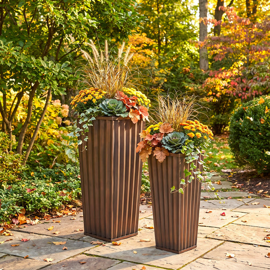 H Potter Kensington Planter Set | 29" & 36" Antique Copper Indoor Outdoor Planters