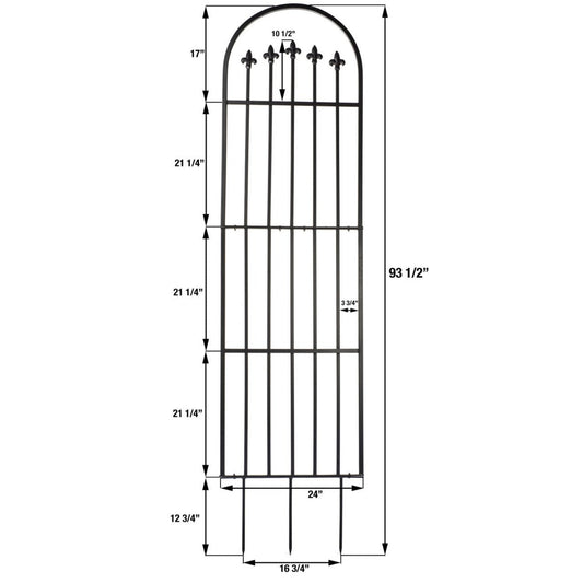 Dimensions diagram for H Potter large verona garden trellis