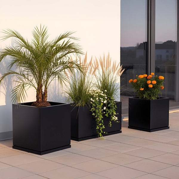 How to Style Modern Black Planters on Your Patio