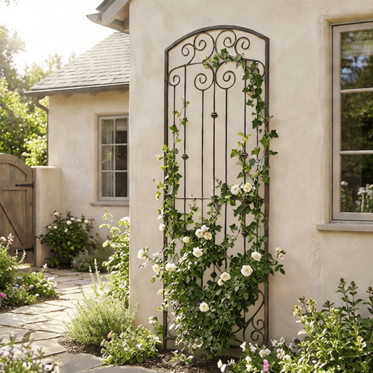 H Potter lenox estate 8 ft tall trellis with roses